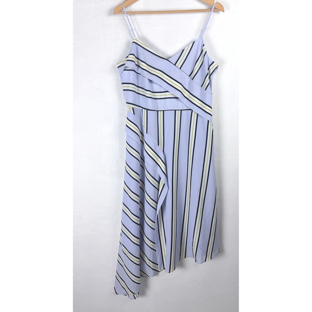 2/$30 Banana Republic Blue Striped Asymmetric Hem Cami Dress Size 10
